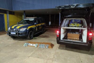 Imagem da notícia PRF encontra 162 kg de cocaína escondidos em caixão durante fiscalização em MS